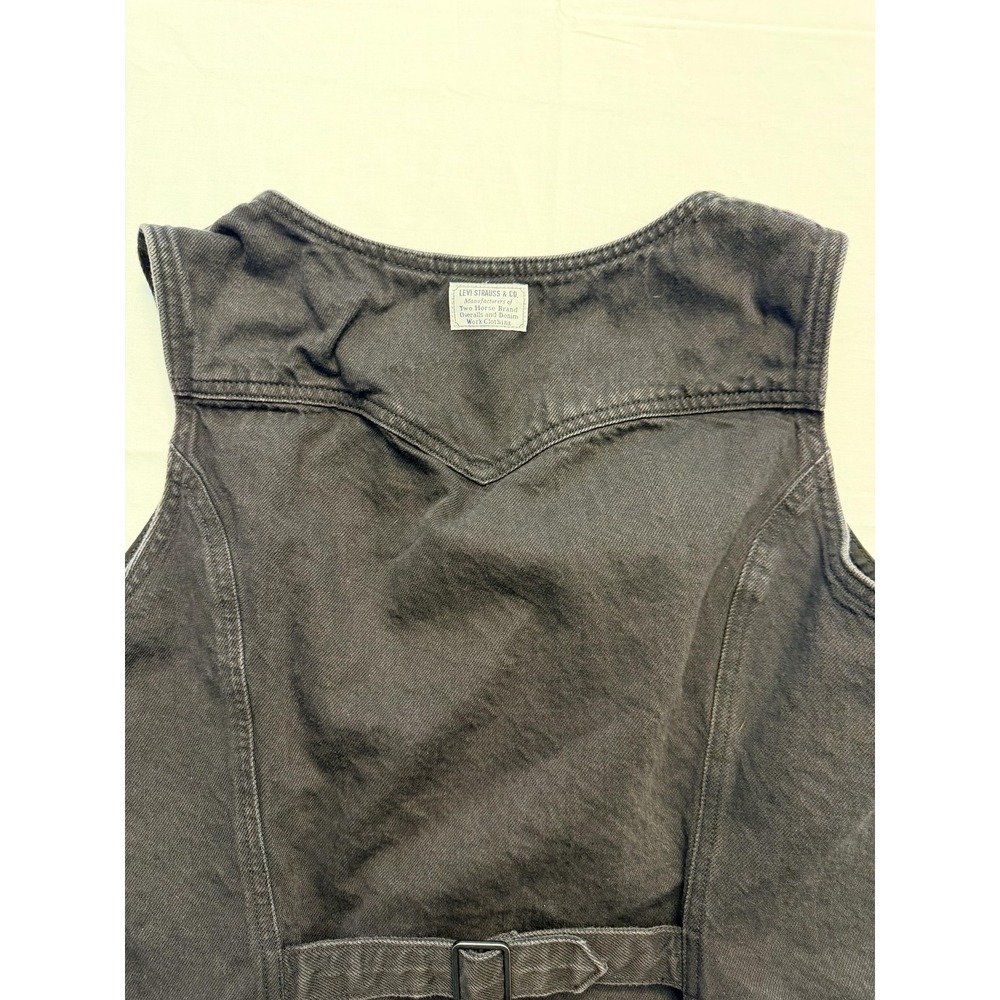 Levi's‎ Dress Womens 2XL Gray Denim Button Front Sleeveless A Line Belted - Picture 9 of 10